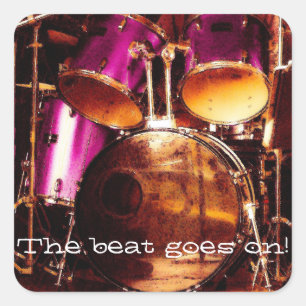 Drums, outdoor jam square sticker