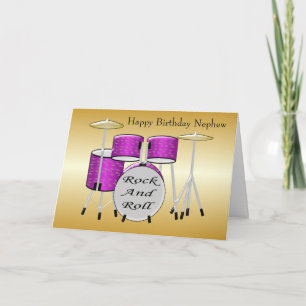 Drums Personalised Nephew Birthday Card