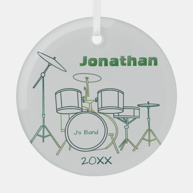 Drums Personalised Ornament (Front)