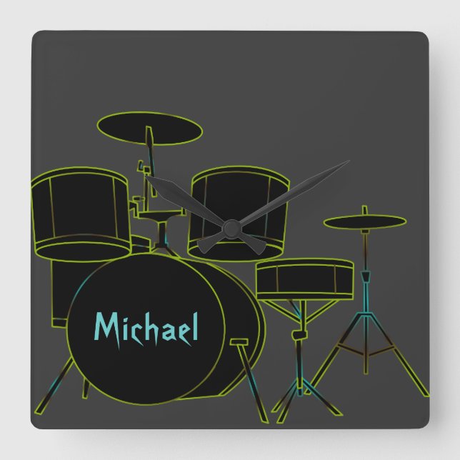 Drums Personalised Wall Clock (Front)