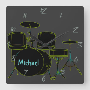 Drums Personalised Wall Clock