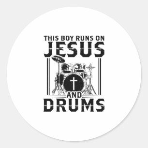 Drums Player   Christian Jesus Band Drummer Gifts Classic Round Sticker