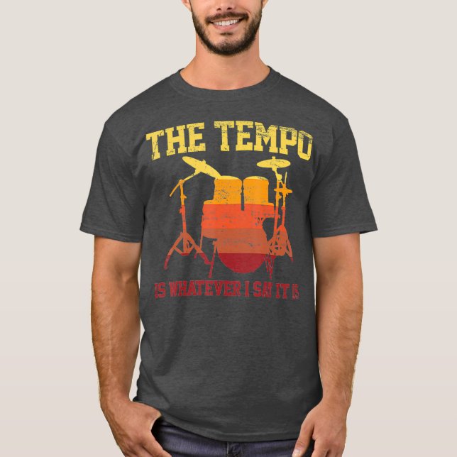 Drums Player Drummer Drumming Funny Retro Gift T-Shirt (Front)