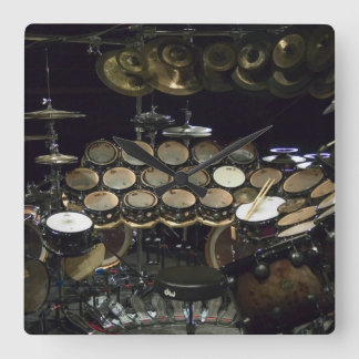 Drums Power Square Wall Clock