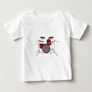 Drums: Red Drum Kit: 3D Model: Baby T-Shirt