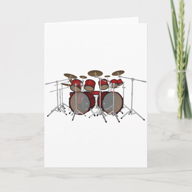Drums: Red Drum Kit: 3D Model: Card (Front)