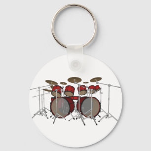 Drums: Red Drum Kit: 3D Model: Key Ring