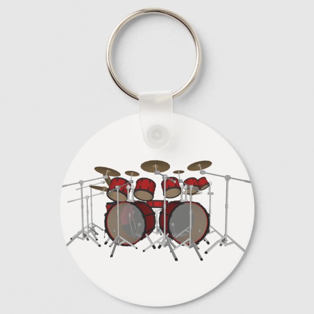Drums: Red Drum Kit: 3D Model: Key Ring (Front)