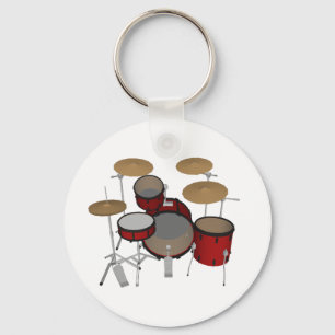 Drums: Red Drum Kit: 3D Model: Key Ring