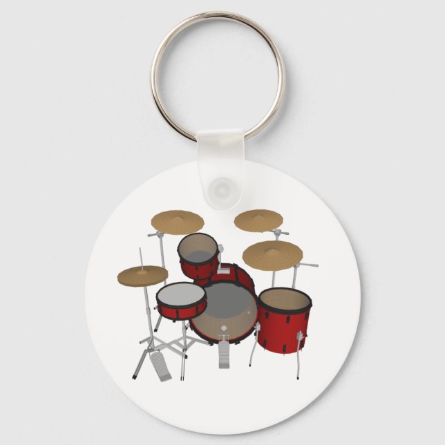 Drums: Red Drum Kit: 3D Model: Key Ring (Front)