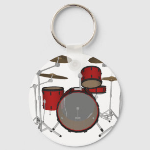 Drums: Red Drum Kit: 3D Model: Key Ring