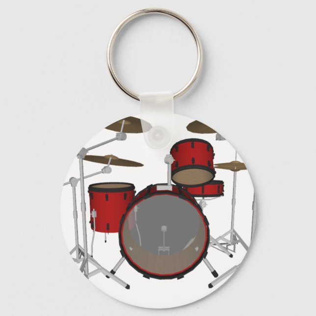 Drums: Red Drum Kit: 3D Model: Key Ring (Front)