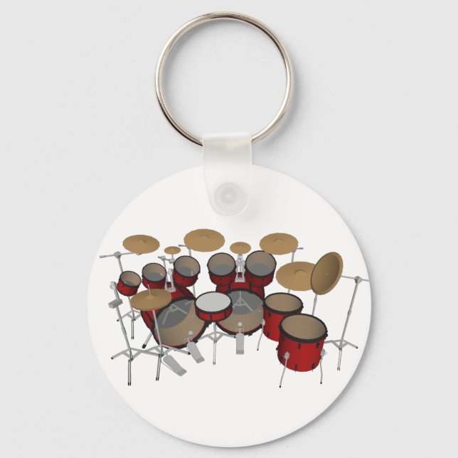 Drums: Red Drum Kit: 3D Model: Key Ring (Front)