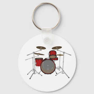 Drums: Red Drum Kit: 3D Model: Key Ring