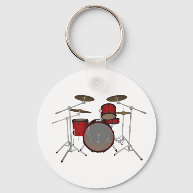 Drums: Red Drum Kit: 3D Model: Key Ring (Front)