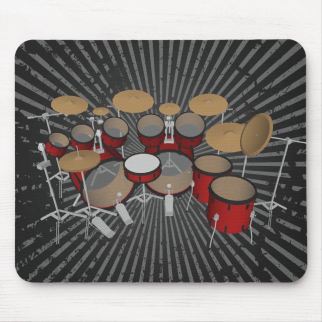 Drums: Red Drum Kit: 3D Model: Mousepad (Front)