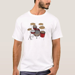 Drums: Red Drum Kit: 3D Model: T-Shirt