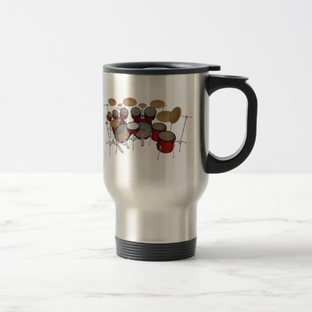 Drums: Red Drum Kit: 3D Model: Travel Mug (Right)