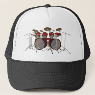 Drums: Red Drum Kit: 3D Model: Trucker Hat