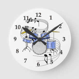 Drums Round Clock
