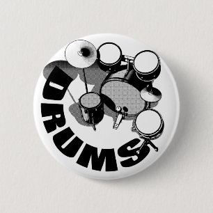 DRUMS SET 6 CM ROUND BADGE