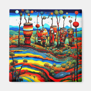 Drums sprouting trees magnet