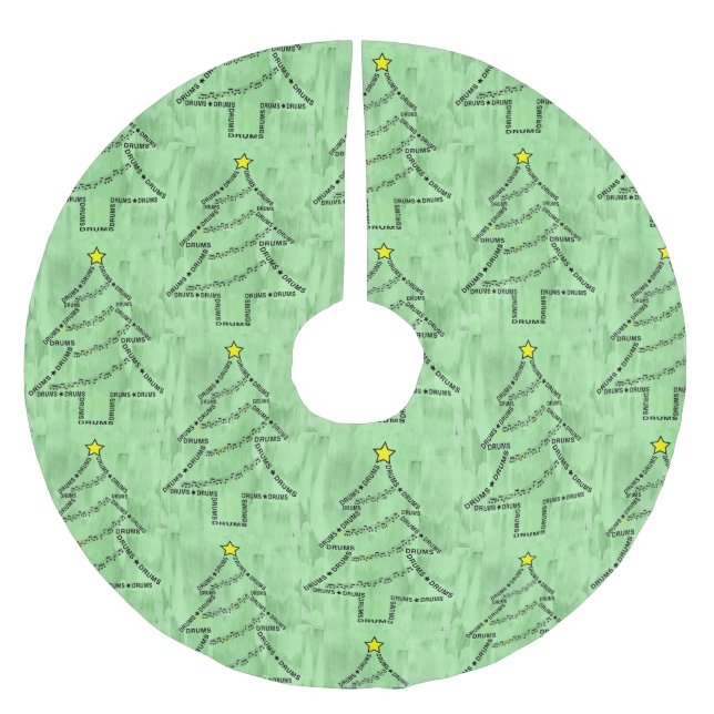 Drums Text Christmas Tree  Brushed Polyester Tree Skirt (Front)