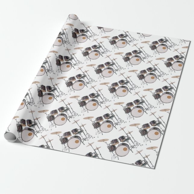 Drums Tools Percussion Music Concert Wrapping Paper (Unrolled)