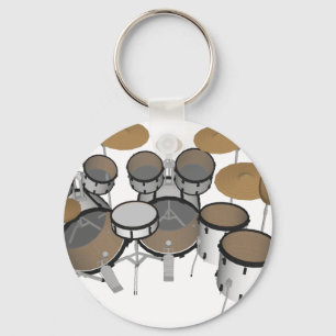 Drums: White Drum Kit: 3D Model: Key Ring