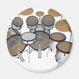 Drums: White Drum Kit: 3D Model: Magnet
