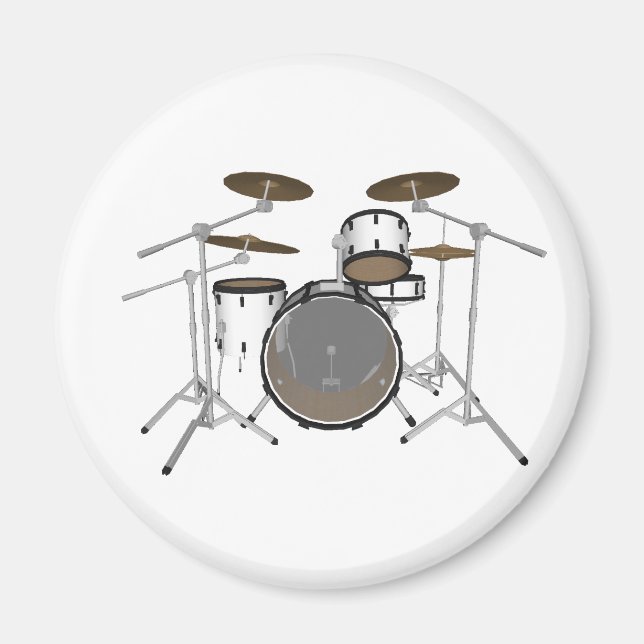 Drums: White Drum Kit: 3D Model: Magnet (Front)
