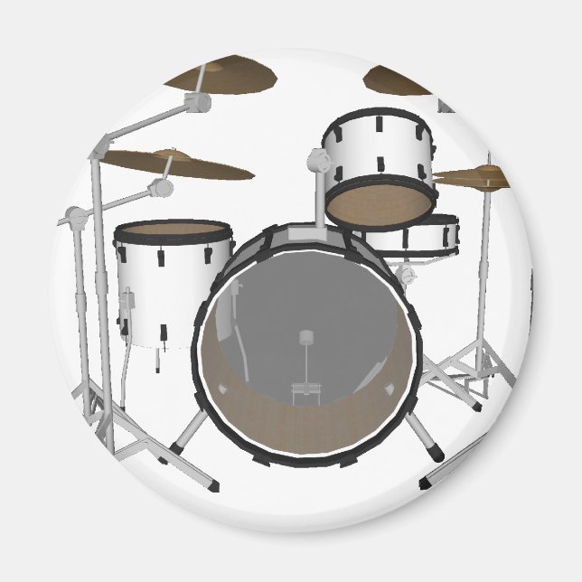 Drums: White Drum Kit: 3D Model: Magnet (Front)