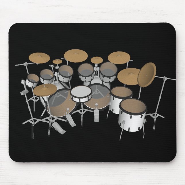 Drums: White Drum Kit: 3D Model: Mousepad (Front)