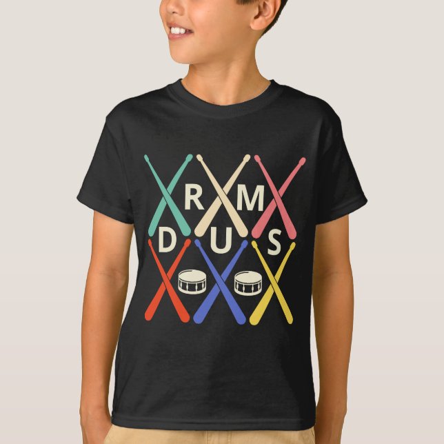 Drums with Drum Stick T-Shirt (Front)