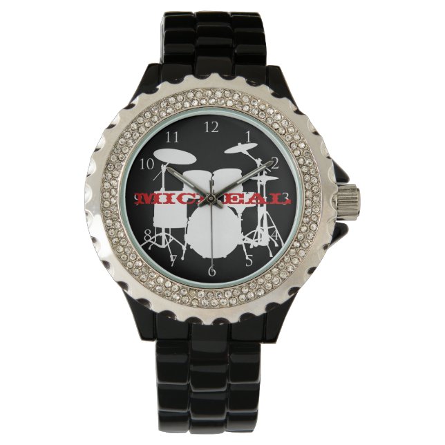 Drums with Numbers and Custom Name Watch (Front)