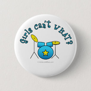 Drumset - Blue 6 Cm Round Badge