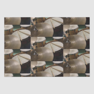 Drumset cymbals and sticks tissue paper