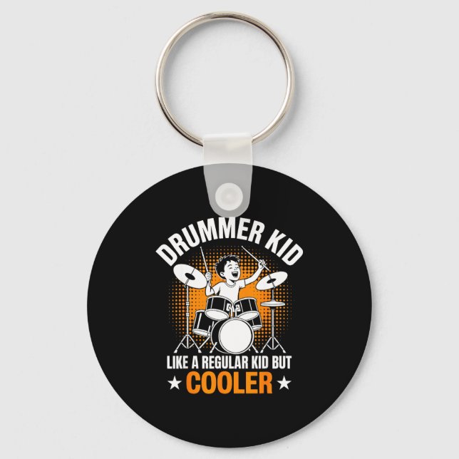 Drumset Drums Lover Percussionist Drummer Kid Drum Key Ring (Front)