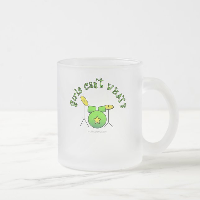 Drumset - Green Frosted Glass Coffee Mug (Right)