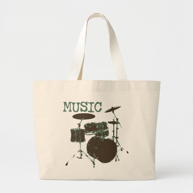 Drumset Large Tote Bag (Front)