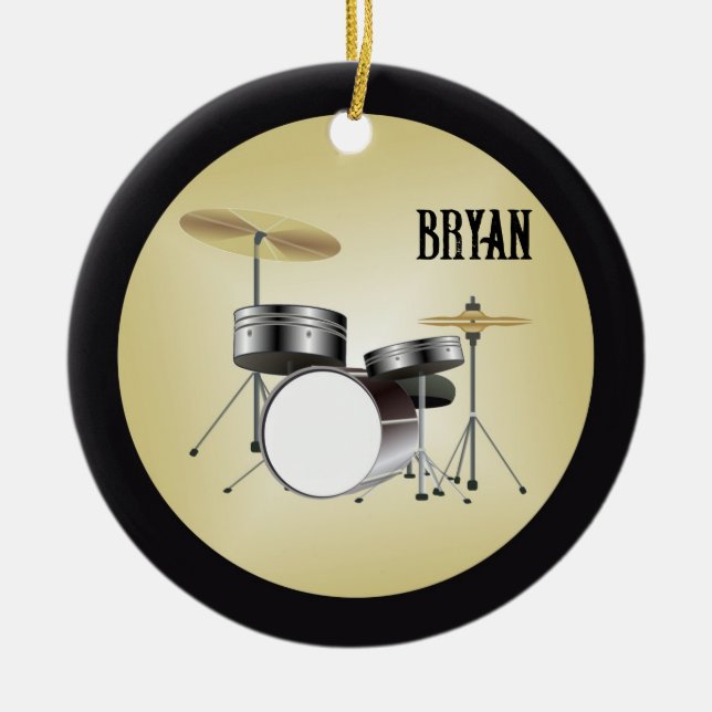 Drumset Personalised Christmas Ornament (Front)
