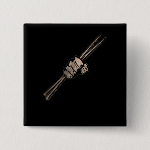 Drumstick 15 Cm Square Badge