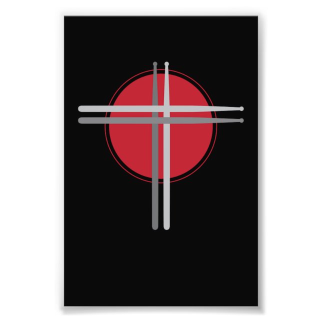 Drumsticks Cross Drummer Drums Photo Print (Front)