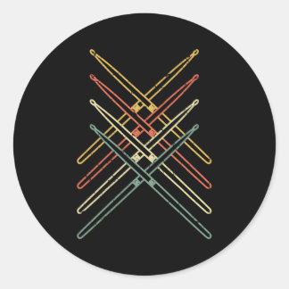 Drumsticks Drummer Drums Classic Round Sticker