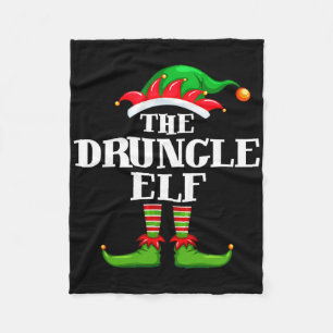 Druncle Elf Matching Family Group Christmas Party  Fleece Blanket