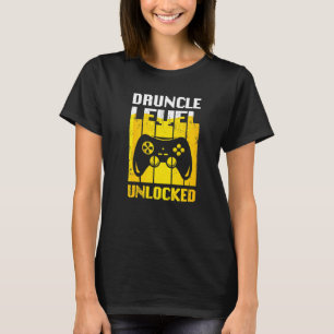 Druncle Level Unlocked Beer Drinker Video Gamer Un T-Shirt