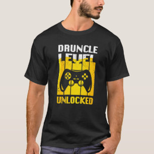 Druncle Level Unlocked Beer Drinker Video Gamer Un T-Shirt