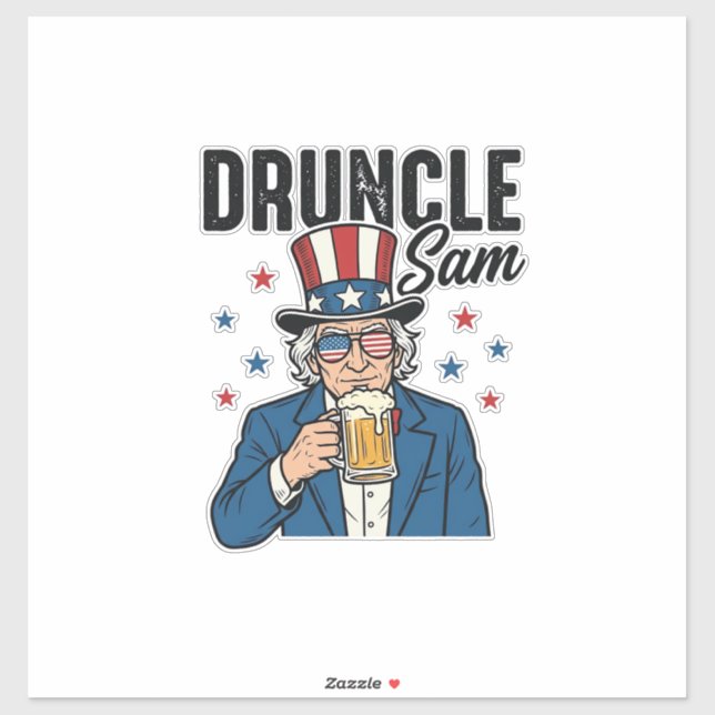 Druncle Sam Funny Patriotic Beer Vector Design_1 (Sheet)