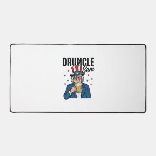 Druncle Sam Funny Patriotic Beer Vector Design_1 Desk Mat
