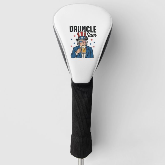 Druncle Sam Funny Patriotic Beer Vector Design_1 Golf Head Cover (Front)